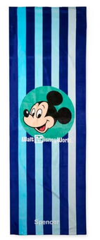Disney Parks Mickey Mouse Blue Stripes Beach Towel New with Tag