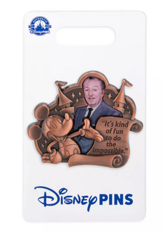 Disney Parks Walt Disney and Mickey Mouse Do The Impossible Pin New With Card