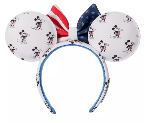 Disney Parks Mickey & Minnie Mouse Americana Loungefly Ear Headband New With Tag