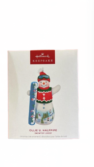Hallmark 2025 Keepsake Snowtop Lodge Ollie U. Halfpipe Porcelain Ornament New