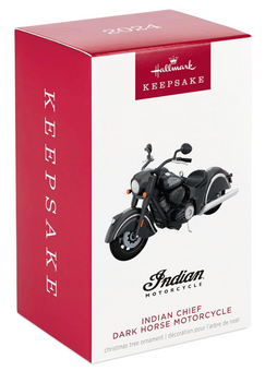 Hallmark Christmas Ornament Indian Motorcycle Chief Dark Horse 2024 New With Box