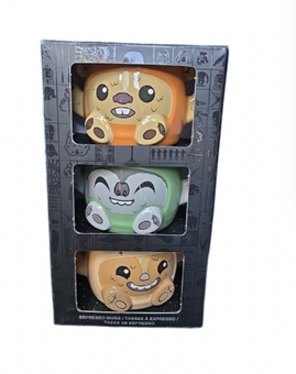 Disney Parks Star Wars Ewok Espresso Coffee Mug Set of 3 New with Box