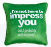 M&M's World Green Character Impress You Quote Pillow Plush New With Tag