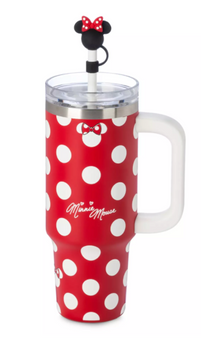 Disney Parks Minnie Mouse Icon Travel Tumbler Straw plus Zip Case New With Tag