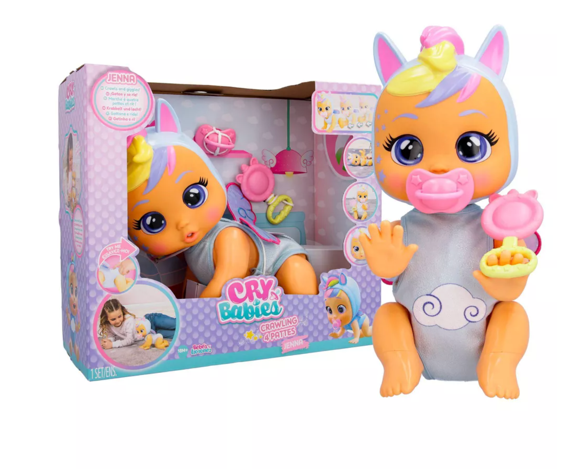 Cry Babies Crawling Jenna Interactive Baby Doll with 35+