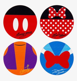 Disney Parks Mickey and Friends Colorful Kitchen Coaster Set of 4 New With Box