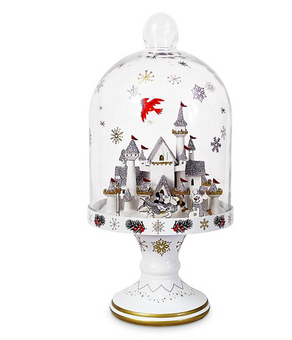 Disney Parks Mickey Minnie Fantasyland Castle Light-Up Holiday Snow Dome New Box