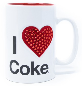 Authentic Coca-Cola Coke I Love Coke Jeweled Mug 16oz New