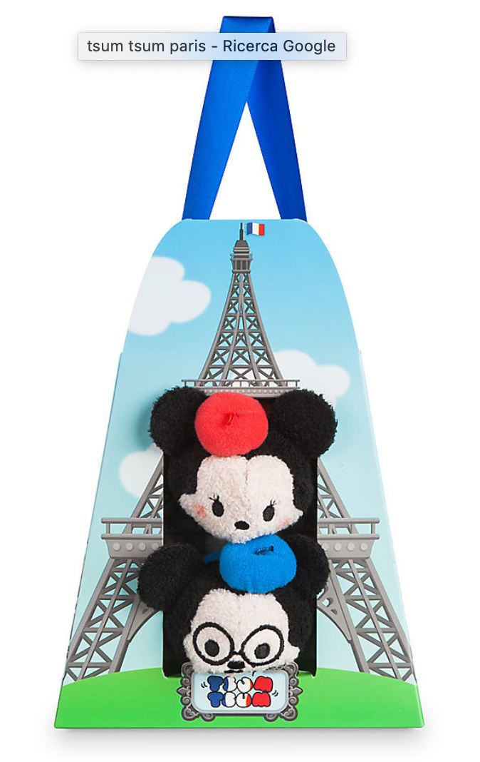 Disney Store Mickey Minnie Mouse Tsum Tsum Plush Paris France Set