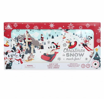 Disney Walt's Holiday Lodge Mickey Friend Sledding Christmas Light Up Sign New