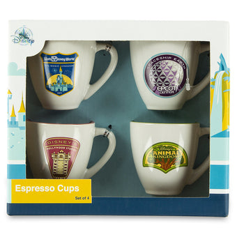 Disney Parks Magic Kingdom Epcot Hollywood Animal Coffee Espresso Cups Set of 4