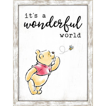 Disney Winnie the Pooh It's a Wonderful World Framed Wall Decor New