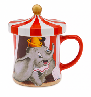Disney Dumbo Flying Elephant Timothy Mouse Circus Tent Lid Coffee Mug New