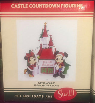 Disney Parks Mickey Minnie Castle Christmas Happy Holiday Countdown New with Box