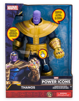 Disney Parks Marvel Power Icons Thanos Talking Action Figure Toy New with Box