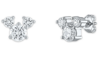 Disney Parks Mickey Icon Sterling Silver Stud Earrings New with Box