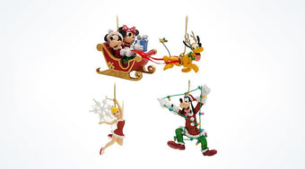 Disney Parks Mickey & Friends Christmas Ornament Set Of 4 New With Box