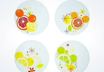 Disney Parks Mickey Mouse Icon Citrus Set of 4 Plates New