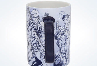 Disney Parks Marvel Avengers Assemble Sketch Ceramic Coffee Mug New