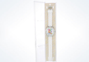 Disney Parks Mickey Letter Art White Watch New with Case