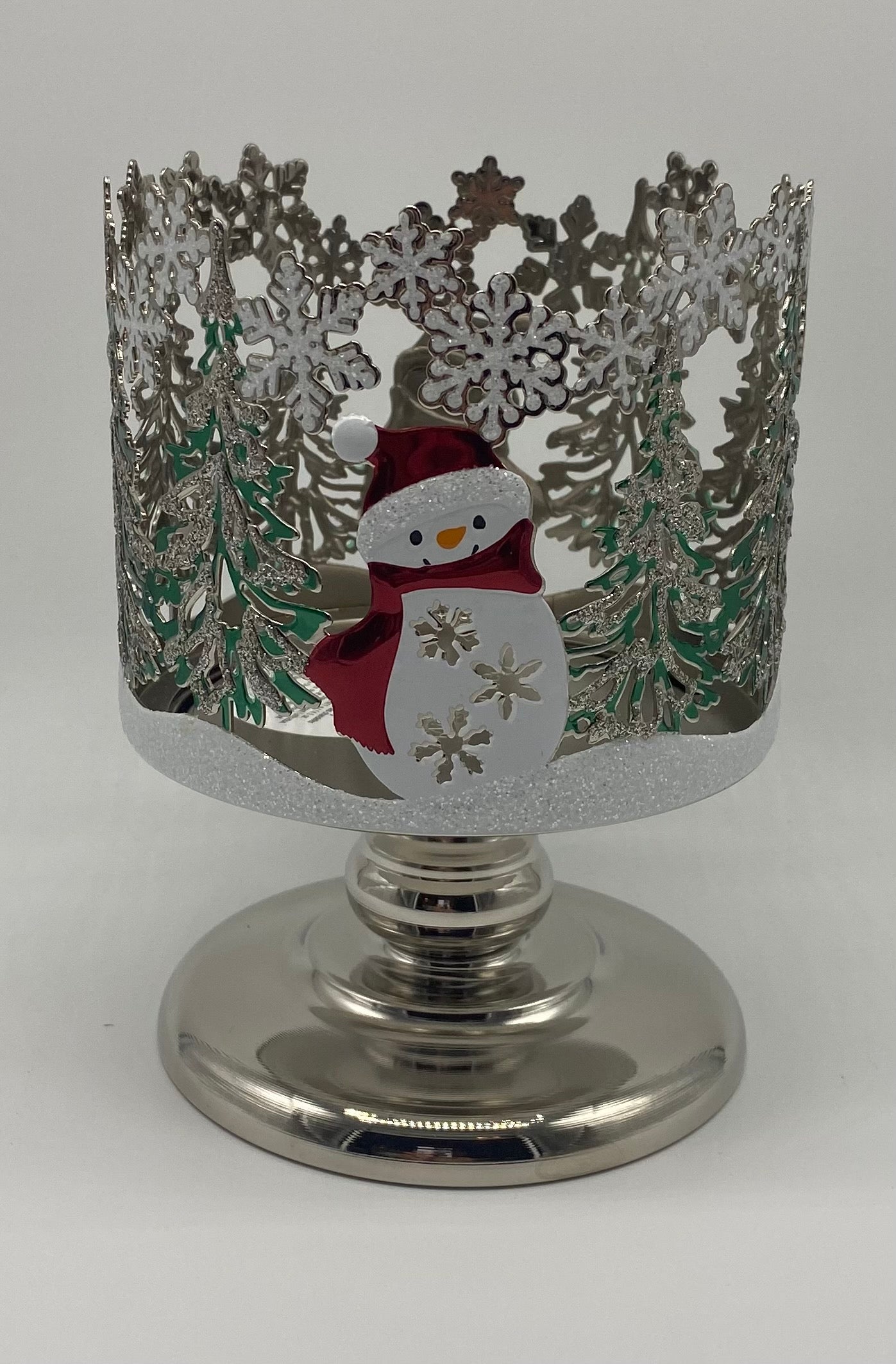 Bath and Body Works 2021 Christmas Snowman 3 Wick Pedestal Candle Hold ...