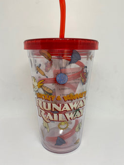 Disney Parks Mickey and Minnie Runaway Railway Tumbler with Straw New