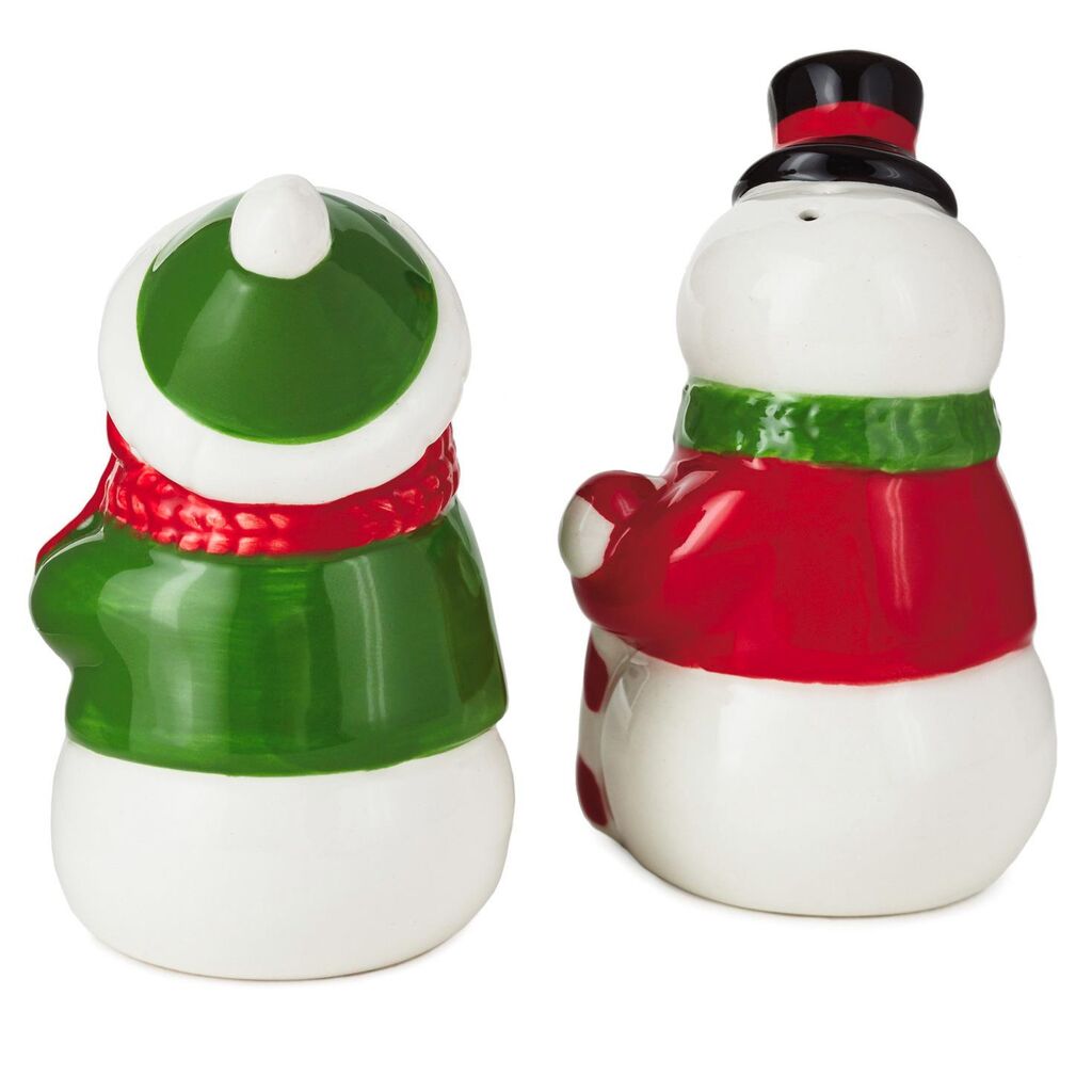 Hallmark Nostalgic Christmas Snowman Couple Salt and Pepper Shakers Set of 2 New