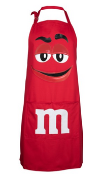 M&M's World Red Chracter Apron and chef Hat Set Adult Size New with Tag