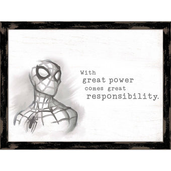 Disney Spider-Man Framed Wall Decor Great Power Comes Great Responsibility New