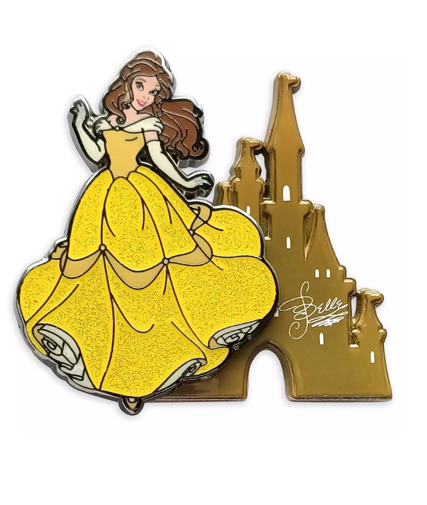 Disney Parks Princess Beauty and the Beast Belle with Castle Pin New w ...