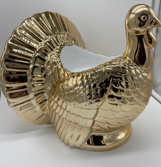 Bath and Body Works 2021 Thanksgiving Turkey Pedestal 3 Wick Candle Holder New