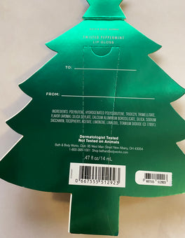 Bath and Body Works 2021 Christmas Tree Twisted Peppermint Lip Gloss New