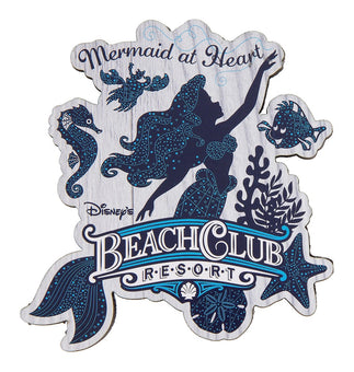 Disney Parks Mermaid at Heart Beach Club Resort Wood Magnet New