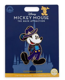 Disney Parks Mickey Main Attraction Pin Cinderella Castle Fireworks New W Card