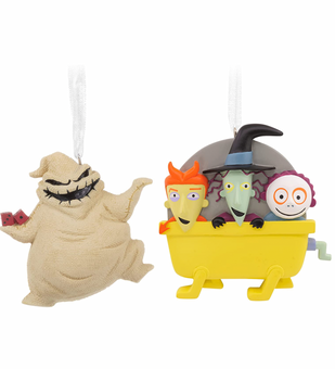 Hallmark Oogie Boogie Lock Shock Barrel Christmas Ornaments Set New with Box