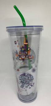 Disney Parks Walt Disney World Starbucks Tumbler with Straw 24oz New