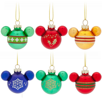 Disney Parks Mickey Mouse Icon Rainbow Ornament Set New with Box