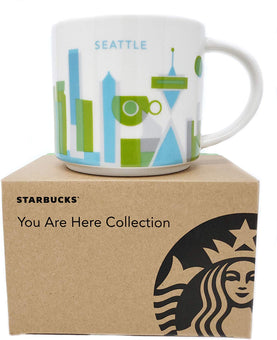 Starbucks You Are Here Seattle Washington Ceramic Coffee Mug New with Box