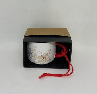 Starbucks Coffee You Are Here Italy Holiday Ceramic Mug Ornament New with Box