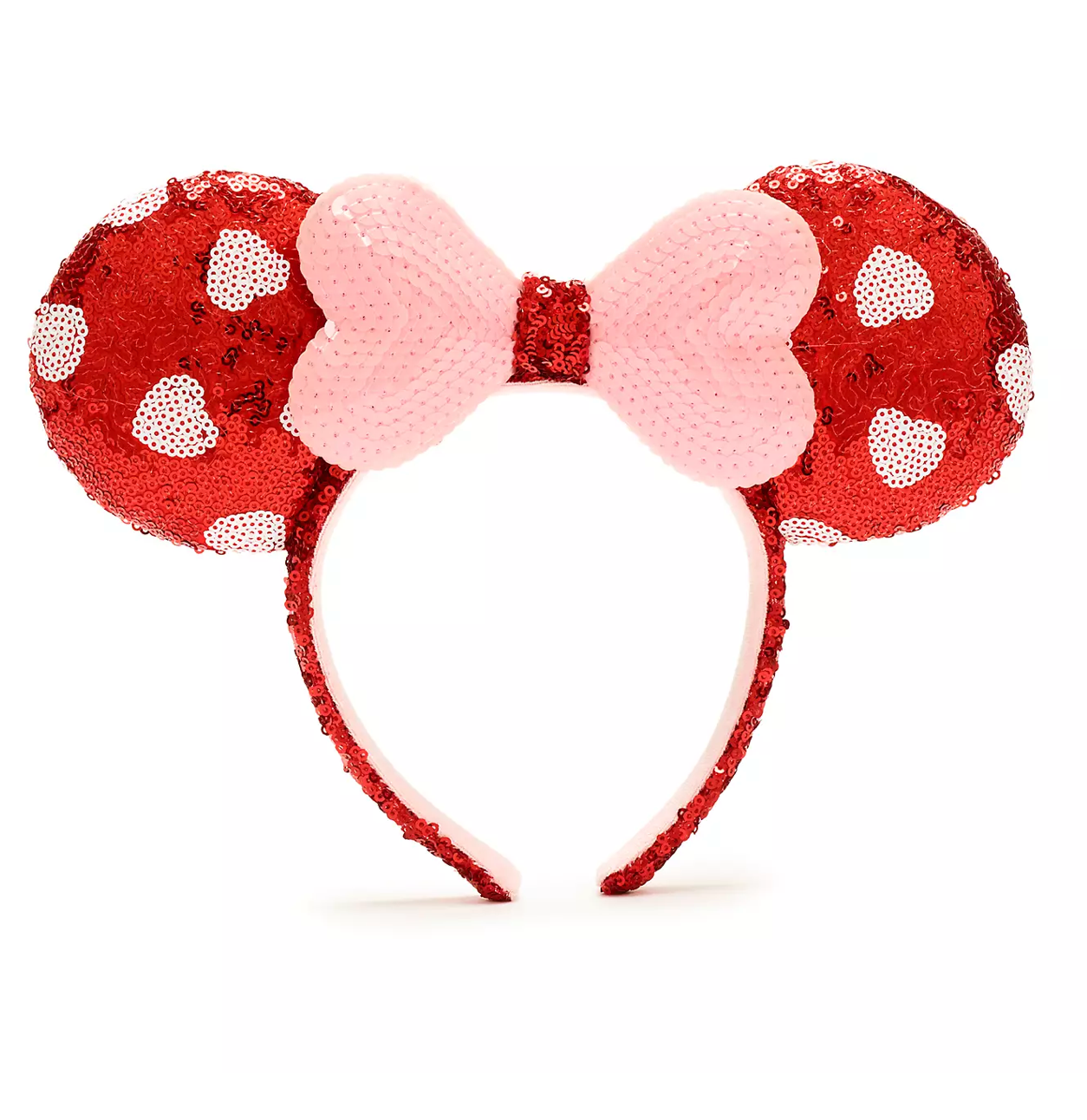 NWT Disney Parks Minnie Red Sequined Ear Headband Valentine\'s Day Hearts Pink Disney*Parks Minnie Mouse Ears Pink Hearts Sequin Valentine  main image 3