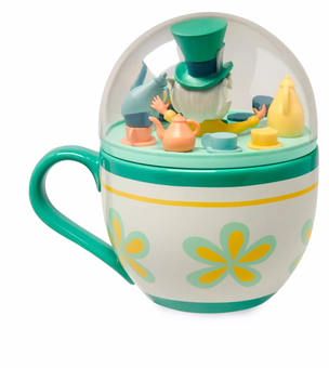 Disney Parks Mad Tea Party Teacup Alice in Wonderland with Dome Lid New