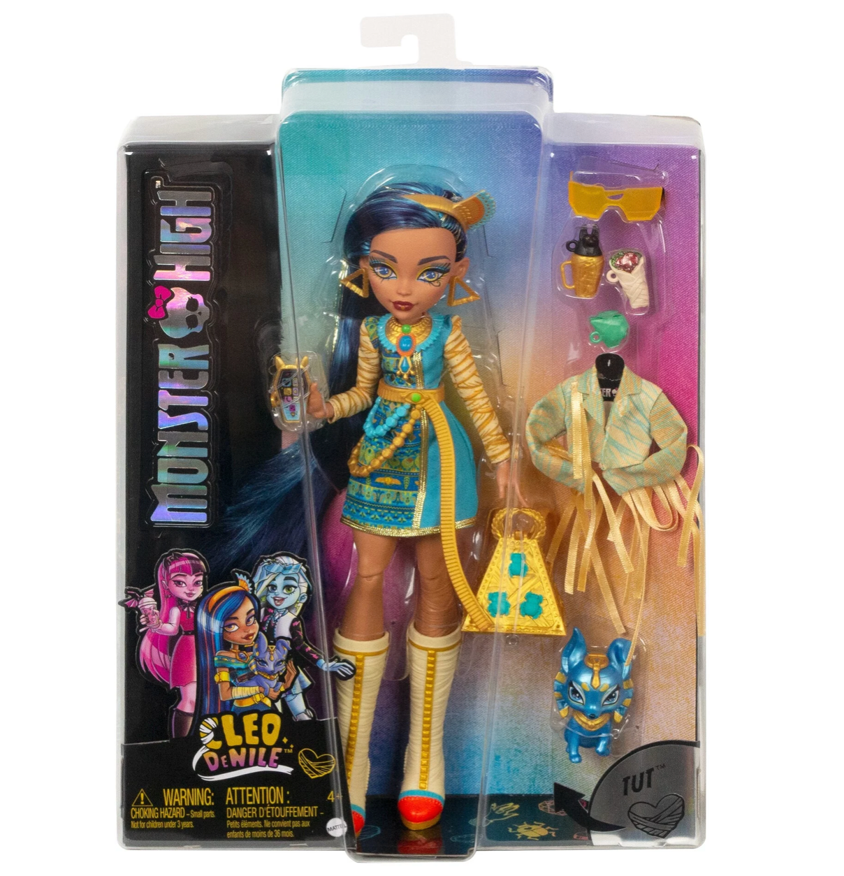 Mattel Monster High Doll Cleo De Nile with Pet Dog Blue Streaked Hair – I  Love Characters