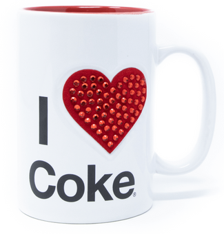 Authentic Coca-Cola Coke I Love Coke Jeweled Mug 16oz New