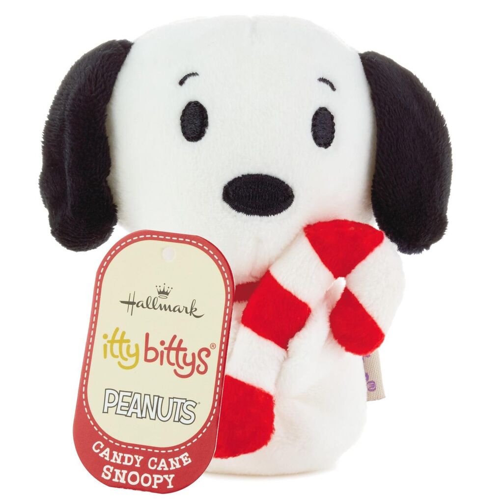 Hallmark Peanuts Christmas Candy Cane Snoopy Itty Bittys Plush New with Tag