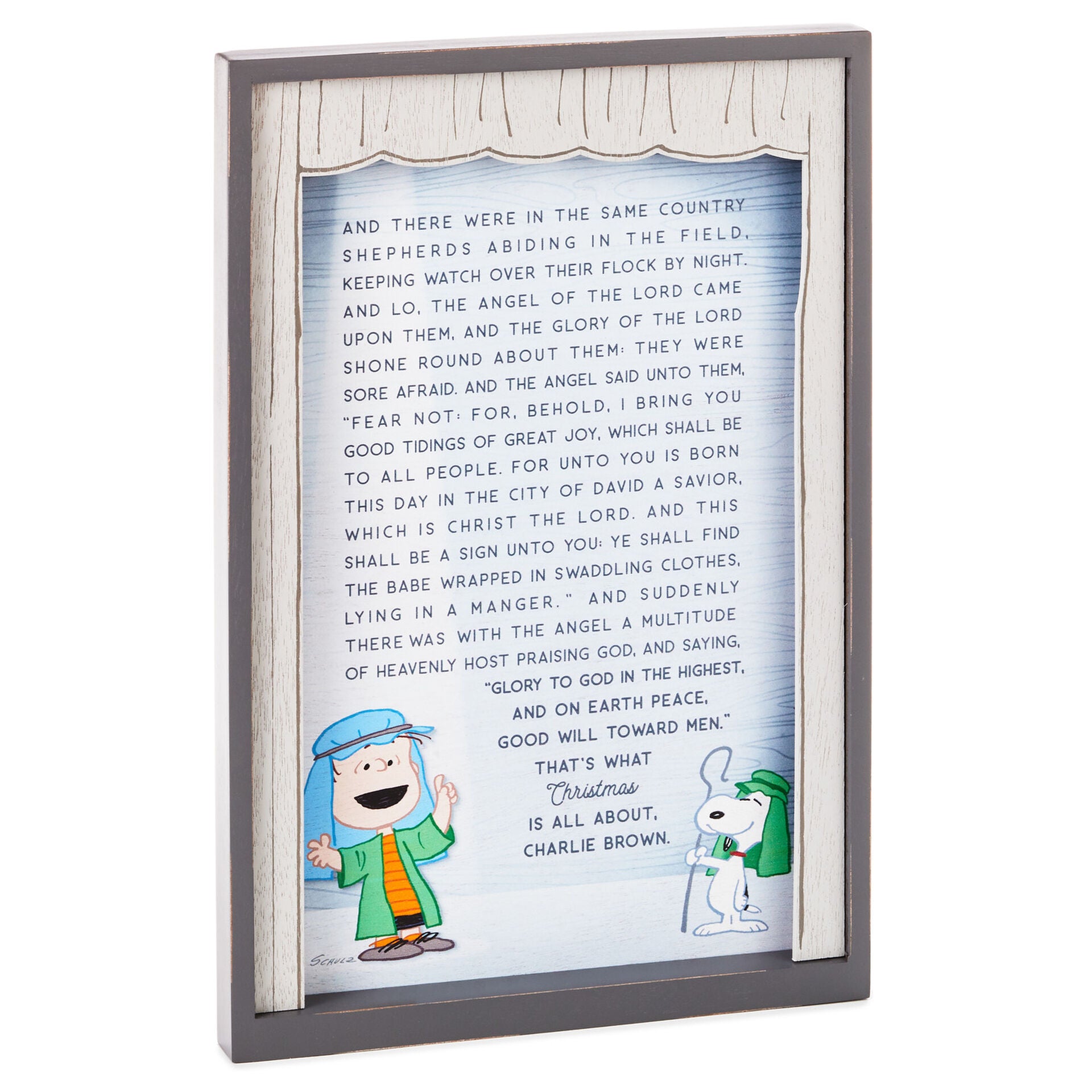 9b6c9fc9 21e5 5671 b0a7 7a78818b4011 hallmark peanuts snoopy linus nativity speech framed wood quote