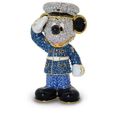 Disney Parks Mickey Mouse Marine Jeweled Figurine by Arribas Brothers New w  Box
