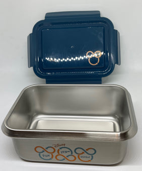 Disney Parks Mickey Fun Eat Repeat Lunch Box Stainless Reusable Container New