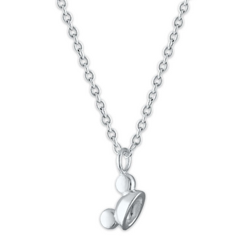 Disney Parks Mickey Ear Hat Sterling Silver Necklace New with Box