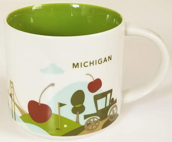 Starbucks You Are Here Michigan Ceramic Coffee Mug New with Box