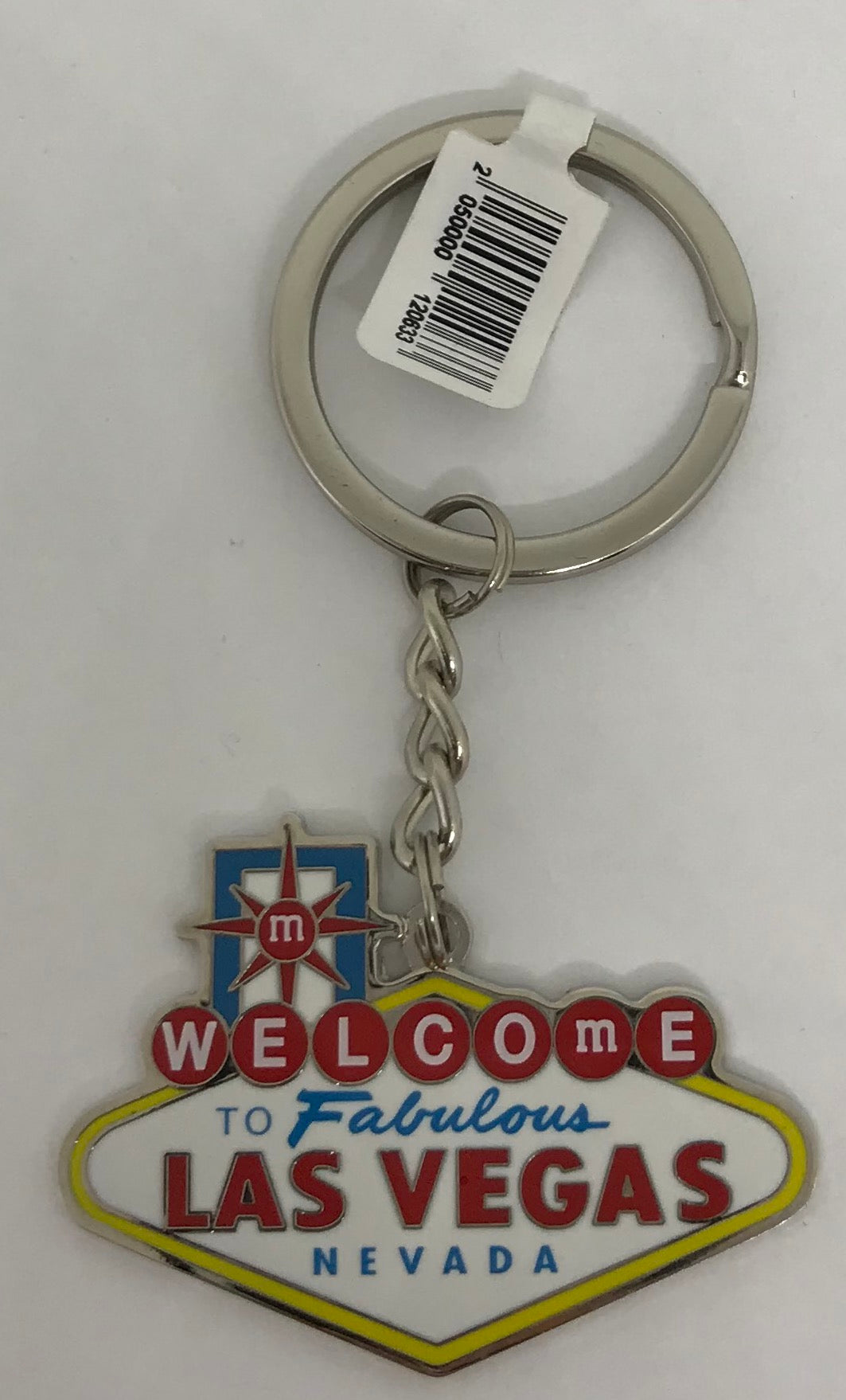 Westmon Works Las Vegas Souvenir Keychain Sign And Poker Chip Design Acrylic Key Fob With Metal RIng, Multi, Small